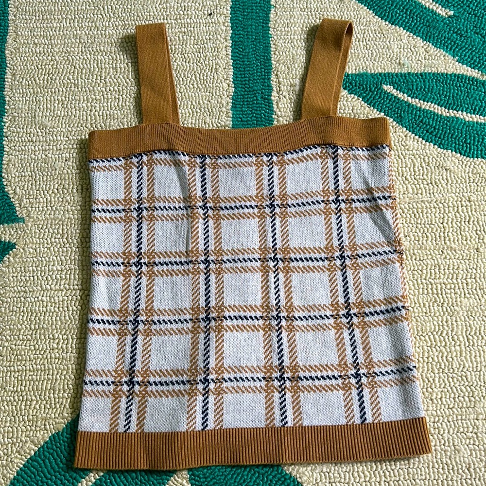 🤎 LOFT Plaid Tank Top ; XXSP